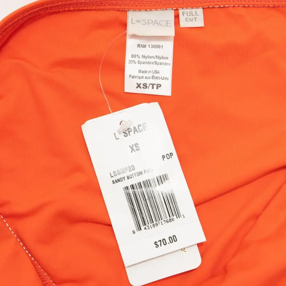 L. Space Sandy Orange Bikini Bottoms Size XS